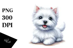 Cute West Highland White Terrier, Transparent PNG Product Image 1