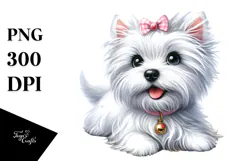 Cute West Highland White Terrier, Transparent PNG Product Image 1