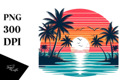 Retro Tropical Beach Sunset, 20 oz Tumbler Product Image 1
