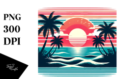 Retro Tropical Beach Sunset, 20 oz Tumbler Product Image 1
