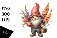 Detailed Watercolor Cute Gnome | Sublimation | Clipart Product Image 1