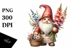 Detailed Watercolor Cute Gnome | Sublimation | Clipart Product Image 1