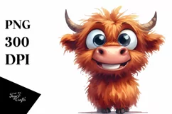 Funny Expressive Highland Cow, Transparent PNG Product Image 3