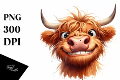 Funny Expressive Highland Cow, High-Res PNG Product Image 1