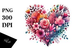 Colorful Watercolor Digital Painting with Washed Valentines Product Image 1