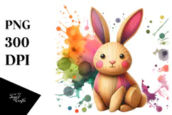 Abstract Shiny Bunny Made of Wood JPEG Product Image 1