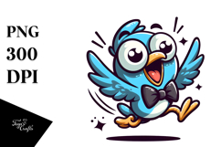Cute Bird with Bow Tie Vector Art Product Image 1