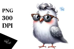 Funny Dove Standing Sunglasses | Sublimation | Clipart Product Image 1