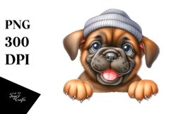 Cute Baby Mastiff Watercolor Splah Product Image 3