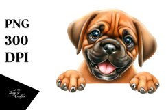 Cute Baby Mastiff Watercolor Splah Product Image 1