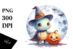 Cute Baby Turtle Dressed for Halloween, Transparent PNG Product Image 1