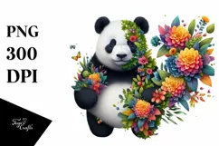 Abstract Vibrant Panda made of , PNG Product Image 3