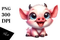 Funny Baby Pig Goat with Big Eyes|Summer Sticker Flower Product Image 3