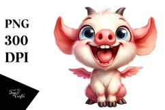 Funny Baby Pig Goat with Big Eyes|Summer Sticker Flower Product Image 1