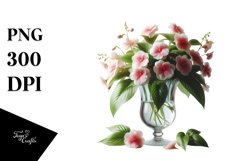 Abstract Bottle Filled with Impatiens Clipart Product Image 1