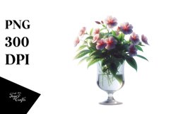 Abstract Bottle Filled with Impatiens Clipart Product Image 1