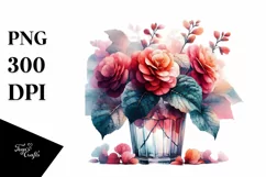 Abstract Watercolor Filled with Begonia Clipart Product Image 1