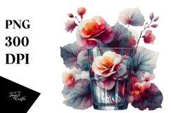 Abstract Watercolor Filled with Begonia Clipart Product Image 1