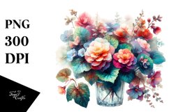 Abstract Watercolor Filled with Begonia Clipart Product Image 3
