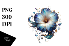 Abstract Morning Glory Round Wood Splash PNG Product Image 1