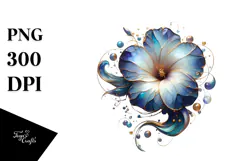 Abstract Morning Glory Round Wood Splash PNG Product Image 1