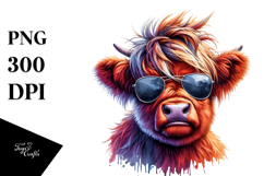 Cute Baby Cow with Party Hat, High-Res PNG Product Image 1