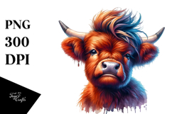 Cute Baby Cow with Party Hat, High-Res PNG Product Image 1