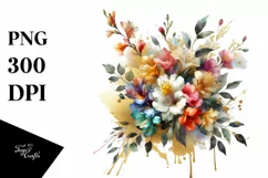 Colorfull Watercolor Bouquet with Freesia | Sublimation | Product Image 3