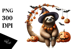 Halloween Sloth Moon Design, High-Res PNG Product Image 1