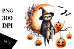 Silly Sloth Halloween Design, Transparent PNG Product Image 1