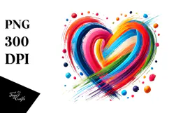Simple Paintbrush Style Heart, PNG Product Image 1