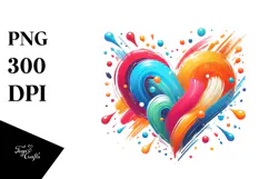 Simple Paintbrush Style Heart, PNG Product Image 1