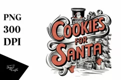 Retro Cookies for Santa Png Product Image 1