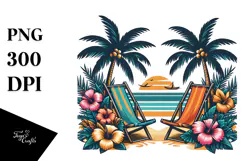 Retro Tropical Flower Chairs, 20 oz Tumbler Product Image 1