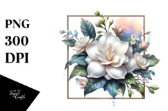 Abstract Glossy Gardenia PNG Product Image 1