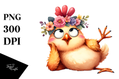 Goofy Chicken Flower Crown, Transparent PNG Product Image 1