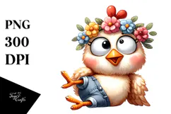 Goofy Chicken Flower Crown, Transparent PNG Product Image 1