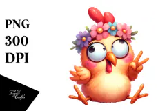 Goofy Chicken Flower Crown, Transparent PNG Product Image 1