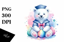 Baby Polar Bear Sailor Suit | Clipart Product Image 1