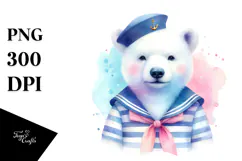 Baby Polar Bear Sailor Suit | Clipart Product Image 1