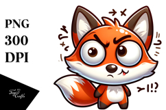 Cute Fox with Cross-Eyed Expression PNG Product Image 1