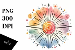 Simple Pastel Watercolor Sun | Sublimation | Clipart Product Image 3