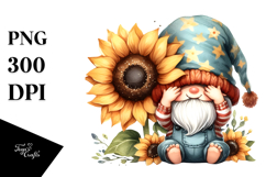 Cute Gnome with Sunflower JPEG Product Image 1