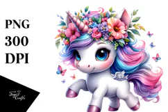 Cute Baby Unicorn, High-Res PNG Product Image 1
