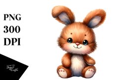 Small Vibrant Watercolor Colorful Brownish Bunny Product Image 3