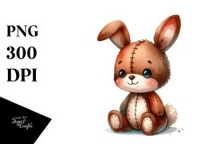 Small Vibrant Watercolor Colorful Brownish Bunny Product Image 1