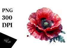 Detailed Glossy Poppy | Sublimation | Clipart Product Image 1