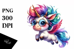 Funny Jumping Baby Unicorn PNG Product Image 1