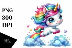 Funny Jumping Baby Unicorn PNG Product Image 3