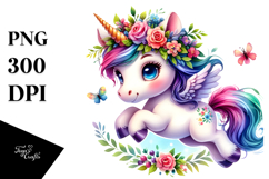 Cute Unicorn Jumping, Transparent PNG Product Image 1